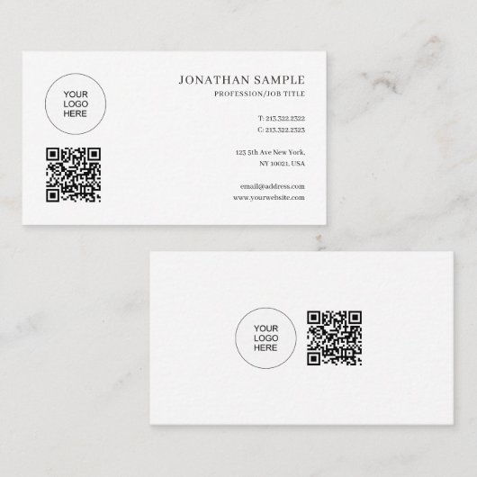 Professionele Elegante Moderne Slanke Sjabloon Sch Visitekaartje (Voorkant / Achterkant)