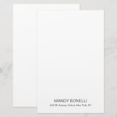 Professionele elegante moderne trendy minimalistis briefpapier (Voorkant / Achterkant)