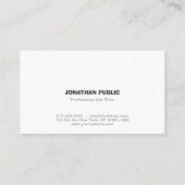 Professionele Elegante Moderne Witte Eenvoudige Vl Visitekaartje (Achterkant)