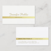 Professionele Elegante Moderne Witte Gouden Vlakte Visitekaartje (Voorkant / Achterkant)
