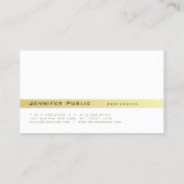 Professionele Elegante Moderne Witte Gouden Vlakte Visitekaartje (Achterkant)