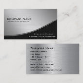 Professionele Elegante Moderne Zilveren Bedrijf Visitekaartje (Voorkant / Achterkant)