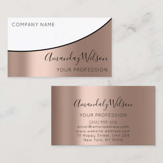 Professionele Elegante Moderne Zwart Wit Metaal VI Visitekaartje (Voorkant / Achterkant)