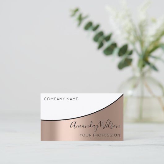 Professionele Elegante Moderne Zwart Wit Metaal VI Visitekaartje (Staand voorkant)