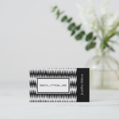 Professionele elegante, moderne zwarte chevron visitekaartje (Staand voorkant)