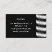 Professionele elegante, moderne zwarte chevron visitekaartje (Achterkant)