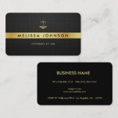 Professionele Elegante Moderne Zwarte & Gouden Visitekaartje (Voorkant / Achterkant)