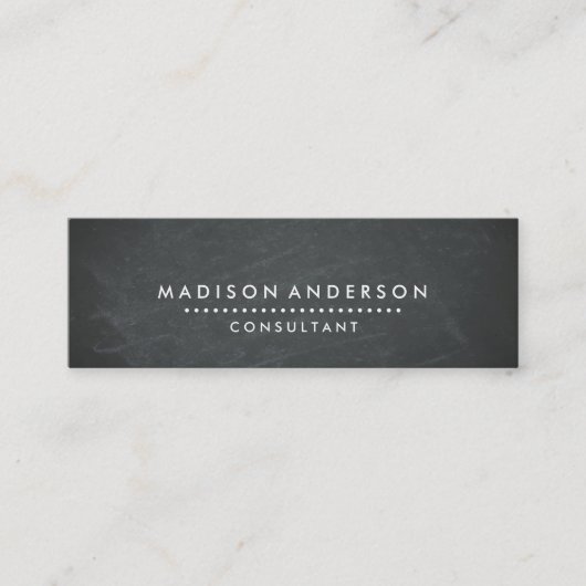 Professionele Elegante Moderne Zwarte Krijtraad Mi Mini Visitekaartje (Voorkant)