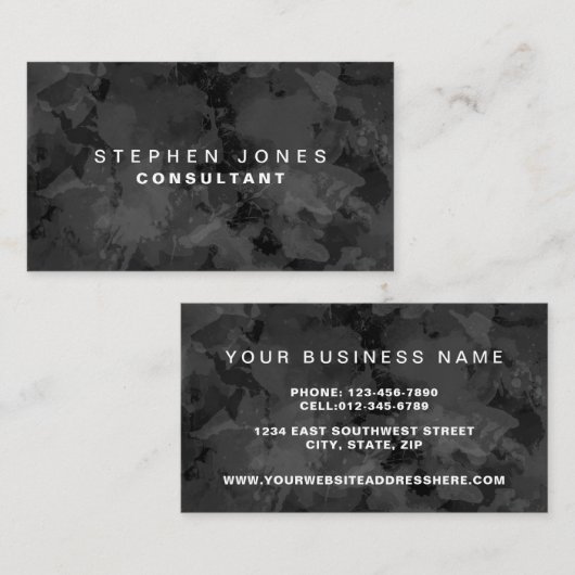 Professionele Elegante Moderne Zwarte Plain Waterv Visitekaartje (Voorkant / Achterkant)