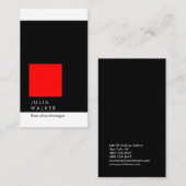 Professionele elegante moderne zwarte rode witte v visitekaartje (Voorkant / Achterkant)