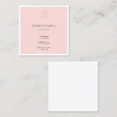 Professionele elegante monogram stijlvolle design  vierkante visitekaartje (Voorkant / Achterkant)
