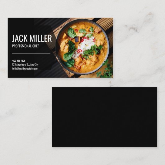 Professionele Elegante Persoonlijke Chef Catering Visitekaartje (Voorkant / Achterkant)