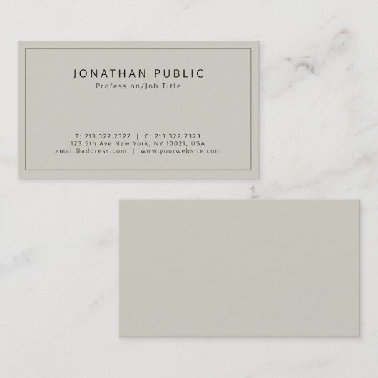 Professionele Elegante Premium Zijde Afwerking Lux Visitekaartje (Voorkant / Achterkant)