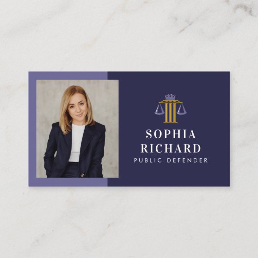 Professionele Elegante Rechtvaardigheid Schaal adv Visitekaartje (Voorkant)