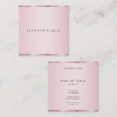 Professionele Elegante Roos Gouden Kleur Sjabloon Vierkante Visitekaartje (Voorkant / Achterkant)