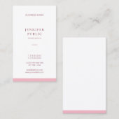 Professionele Elegante Roze Moderne Minimalistisch Visitekaartje (Voorkant / Achterkant)