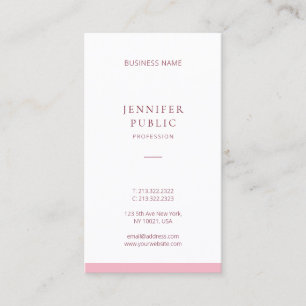 Professionele Elegante Roze Moderne Minimalistisch Visitekaartje