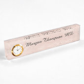 Professionele elegante roze naambordje