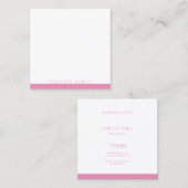 Professionele Elegante Roze Witte Sjabloon Modern Vierkante Visitekaartje (Voorkant / Achterkant)