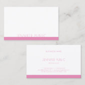 Professionele Elegante Roze Witte Sjabloon Modern Visitekaartje (Voorkant / Achterkant)