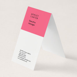 Professionele elegante roze witte vlakke minimalis visitekaartje