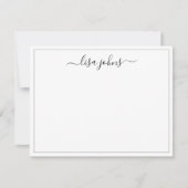 Professionele elegante Script Name Thin Border Notitiekaartje (Voorkant)