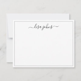 Professionele elegante Script Name Thin Border Notitiekaartje