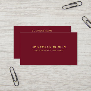 Professionele Elegante Sjabloon Bourgogne Rood & G Visitekaartje