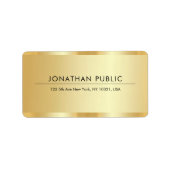 Professionele Elegante Sjabloon Glam Gold Adres Etiket (Voorkant)