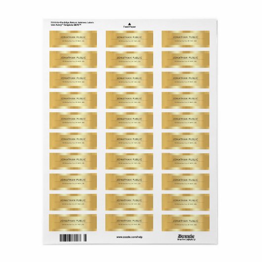 Professionele Elegante Sjabloon Glamoureus Goud Etiket (Full Sheet)