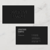 Professionele Elegante Sjabloon Zwart & Antraciet Visitekaartje (Voorkant / Achterkant)