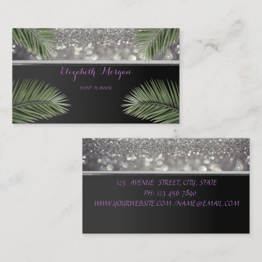 Professionele elegante stijlvolle afbeelding, palm visitekaartje (Voorkant / Achterkant)