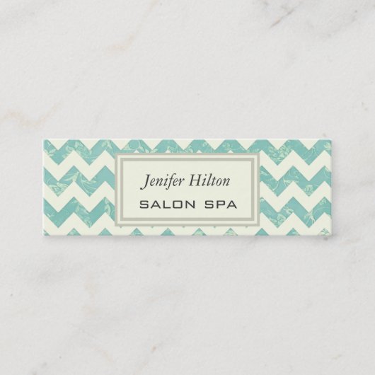 Professionele elegante stijlvolle chevron vintage  mini visitekaartje (Voorkant)