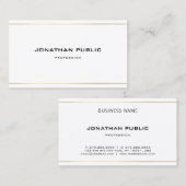 Professionele, elegante, stijlvolle gouden strepen visitekaartje (Voorkant / Achterkant)