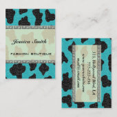 Professionele elegante stijlvolle koe damast turqu visitekaartje (Voorkant / Achterkant)