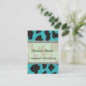 Professionele elegante stijlvolle koe damast turqu visitekaartje (Staand voorkant)