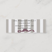 Professionele elegante stipes lace modern mini visitekaartje (Achterkant)