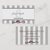 Professionele elegante stipes van elastriboog mono visitekaartje (Voorkant / Achterkant)