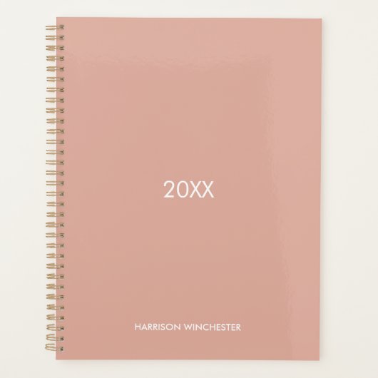 Professionele elegante stoffige roze aangepaste ja planner (Voorkant)