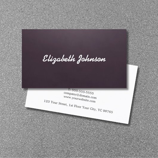 Professionele Elegante Textuur Paarse Consultant Visitekaartje