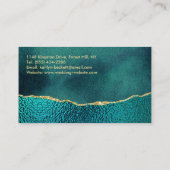 Professionele Elegante Turquoise & Gouden Agaat Visitekaartje (Achterkant)