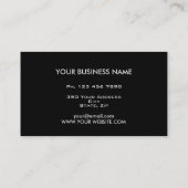 Professionele elegante, unieke, moderne zwarte Wer Visitekaartje (Achterkant)