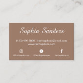 Professionele Elegante Warm Aardse Taupe Wit Schoo Visitekaartje (Voorkant)