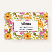 Professionele Elegante Waterverf Bloemenroze geel Badge (Achterkant)