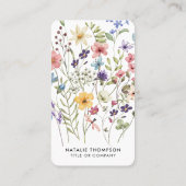 Professionele Elegante Waterverf Wildflower QR-cod Visitekaartje (Achterkant)