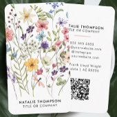 Professionele Elegante Waterverf Wildflower QR-cod Visitekaartje