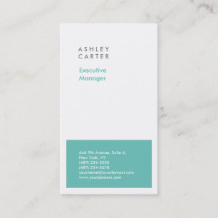 Professionele elegante witte blauwe minimalistisch visitekaartje