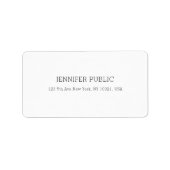 Professionele elegante witte eenvoudige Sjabloon M Etiket (Voorkant)