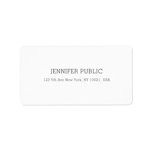 Professionele elegante witte eenvoudige Sjabloon M Etiket (Voorkant)