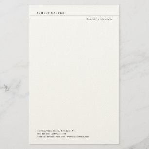 Professionele elegante witte effen minimalistische briefpapier